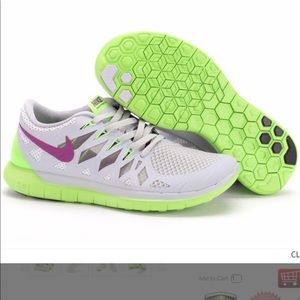 Nike Free 5.0 Running Shoes Size 7.5 Grey/Lime